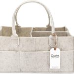 Parker Baby Diaper Caddy - Nursery Storage Bin and Car Organizer for Diapers and Baby Wipes - Grey